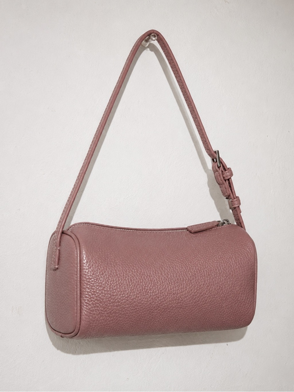 TULX 90s Women's Barrel Shoulder Bag in Blush w Crossbody Adjustable strap